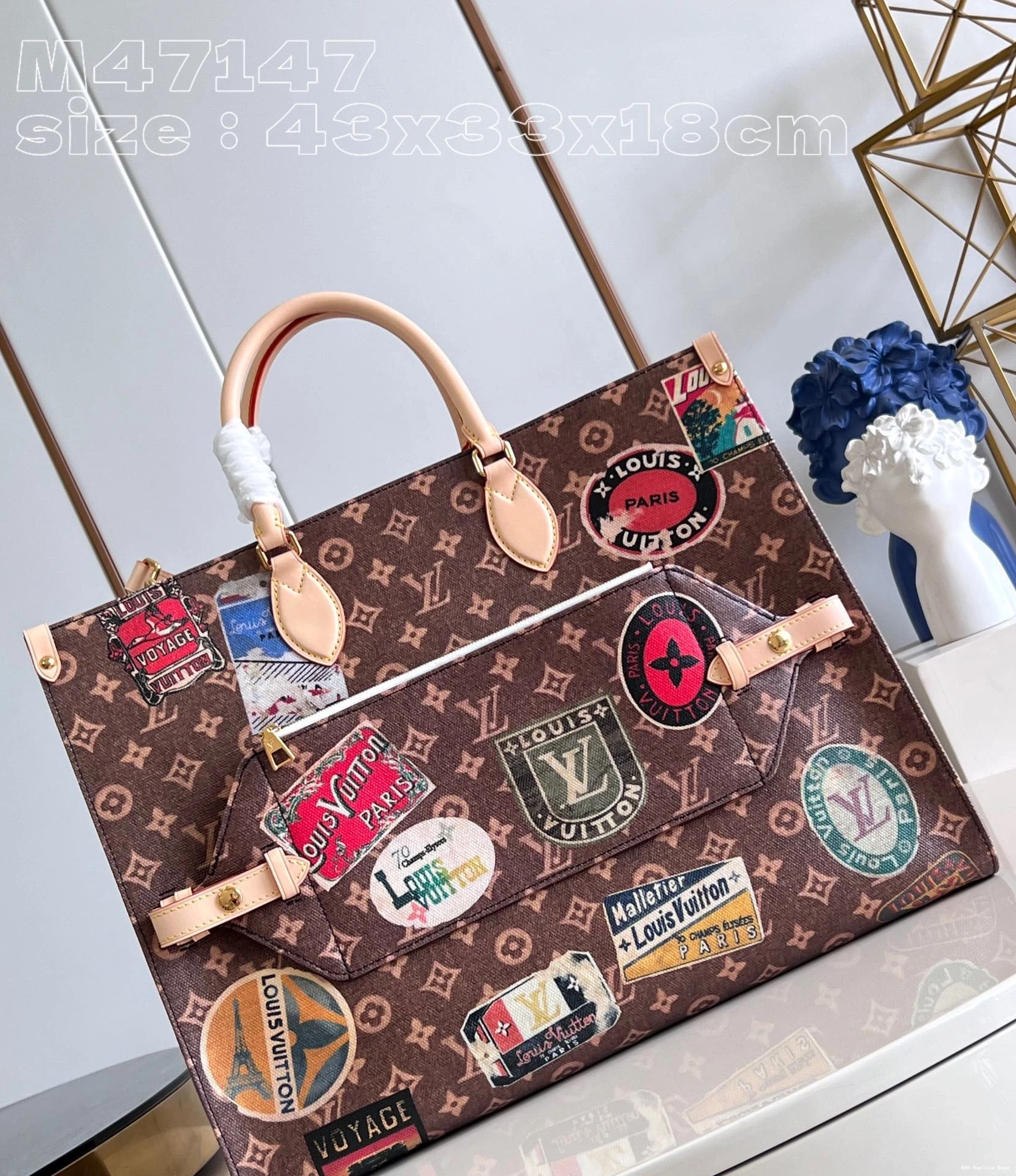 Aaa replica ru VUITTON LOUIS BAG-43*33*18.5cm Voyage ONTHEGO TOTE 0816